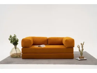 Detail produktu Trojmiestna rozkladacia futonová pohovka Comfort 190 cm oranžová