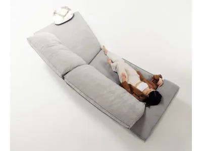 Detail produktu DELIFE Veľká pohovka Snoosh 400x150 cm štruktúrovaná látka mäkká sivá ležadlo pravá