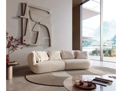 DELIFE Pohovka Roya 320x140 cm manšester béžová