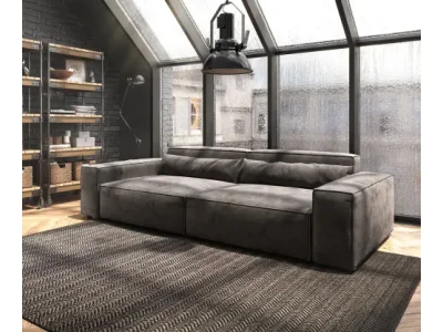 DELIFE Veľká pohovka Sirpio XL 270x130 cm mikrovlákno khaki-hnedá