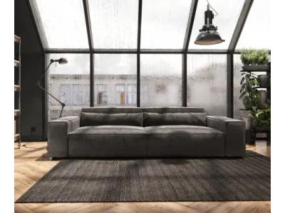 Detail produktu DELIFE Veľká pohovka Sirpio XL 270x130 cm mikrovlákno khaki-hnedá
