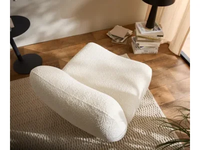 Detail produktu DELIFE Lounge kreslo Zena 75x85 cm bouclé biela
