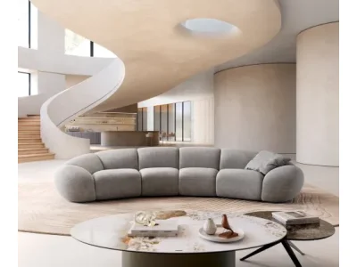 DELIFE Veľká pohovka Lunna 360x175 cm štruktúrovaná látka mäkká sivá 2 vankúše