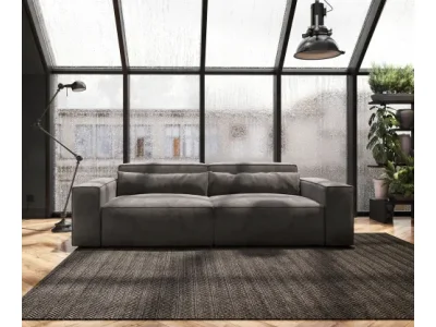 DELIFE Veľká pohovka Sirpio 230x95 cm mikrovlákno khaki-hnedá