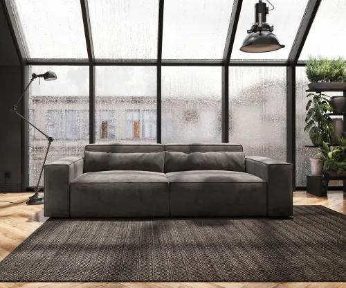 DELIFE Veľká pohovka Sirpio 230x95 cm mikrovlákno khaki-hnedá