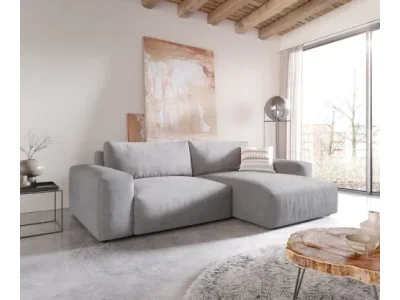 DELIFE Rohová pohovka Lanzo XL 270x180 cm mikrovlákno sivá variabilné ležadlo