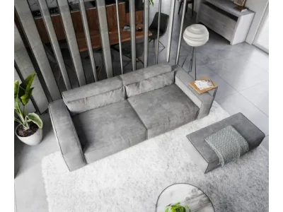 DELIFE Veľká pohovka Sirpio XL 270x130 cm mikrovlákno taupe s taburetom