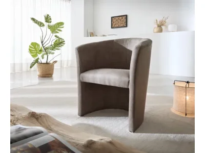 DELIFE Koktailové kreslo Pieder vintage taupe čalúnené vintage vzhľad