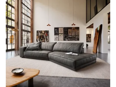 DELIFE Veľká pohovka Snoosh 400x150 cm mikrovlákno čierna vintage ležadlo pravá