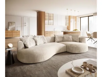 DELIFE Pohovka Edina 330x170 cm manšester béžová