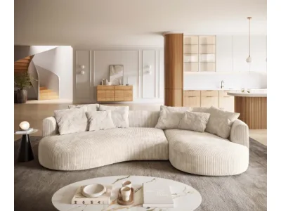 Detail produktu DELIFE Pohovka Edina 330x170 cm manšester béžová