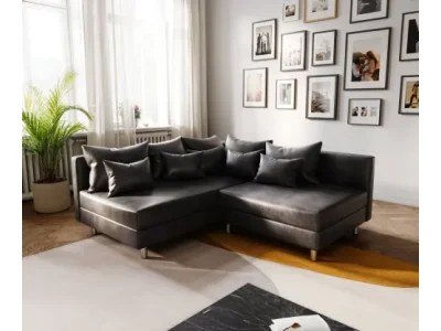 DELIFE Rohová pohovka Clovis antracitová vintage pravá ležadlo modulárna pohovka