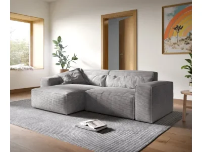 DELIFE Rohová pohovka Sirpio XL 270x170 cm manšester strieborno sivá variabilné ležadlo