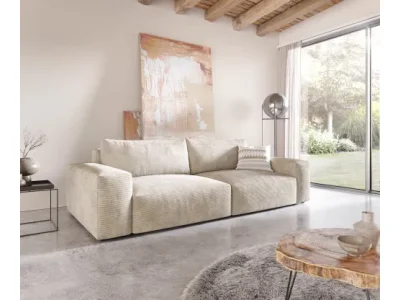 DELIFE Veľká pohovka Lanzo XL 270x130 cm manšester béžová