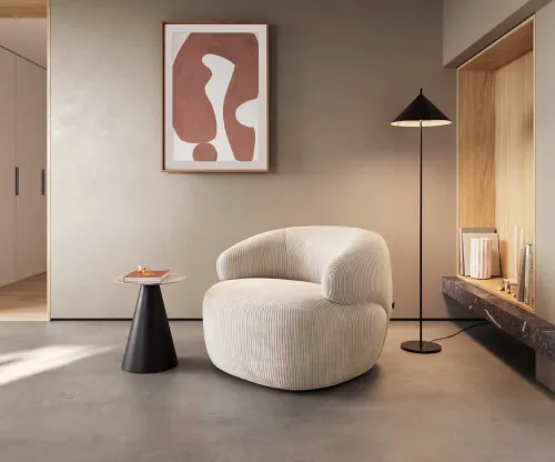 DELIFE Lounge kreslo Nova 88×88 cm manšester béžová