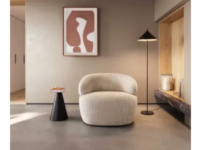 Detail produktu DELIFE Lounge kreslo Nova 88×88 cm manšester béžová