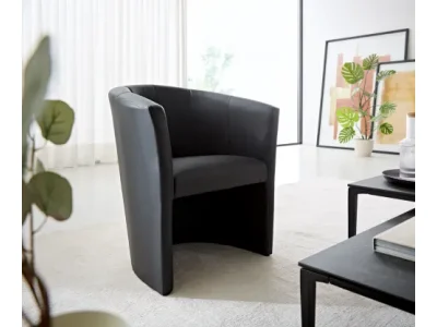 DELIFE Koktailové kreslo Pieder čierna lounge čalúnené umelá koža