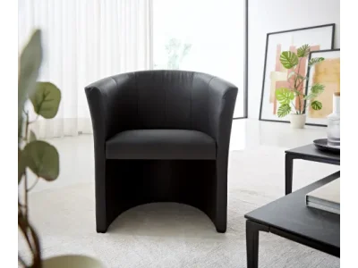 Detail produktu DELIFE Koktailové kreslo Pieder čierna lounge čalúnené umelá koža