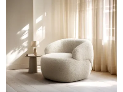 Detail produktu DELIFE Lounge kreslo Nova 88×88 cm barančekový potah béžová