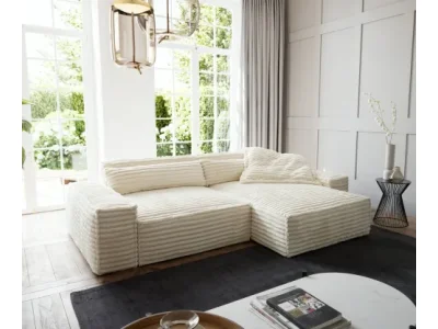 DELIFE Rohová pohovka Sirpio XL 270x170 cm plyšový manšester béžová variabilné ležadlo