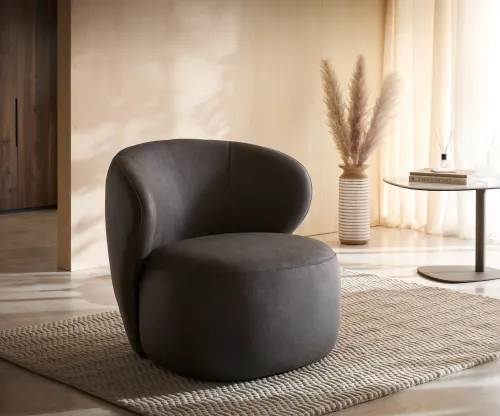 DELIFE Lounge kreslo Pulo 80x80 cm mikrovlákno antracitová vintage