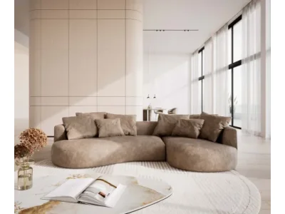 DELIFE Pohovka Edina 330x170 cm mikrovlákno taupe vintage