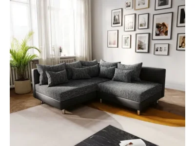 DELIFE Rohová pohovka Clovis čierna ležadlo ľavé modulárna rozšíriteľná