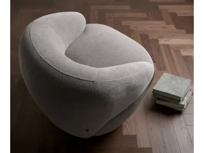 Detail produktu DELIFE Lounge kreslo Nova 88x88 cm štruktúrovaná látka mäkký sivá