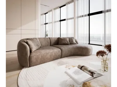 DELIFE Pohovka Mairi 330x160 cm mikrovlákno taupe vintage