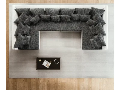 Detail produktu DELIFE Pohovka v tvare U Clovis XL biela čierna modulárna