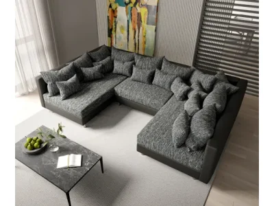 Detail produktu DELIFE Pohovka v tvare U Clovis čierna modulárna pohovka modulárny systém