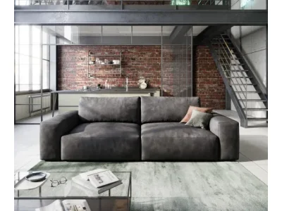Detail produktu DELIFE Veľká pohovka Lanzo 230x95 cm imitácia kože vintage antracitová