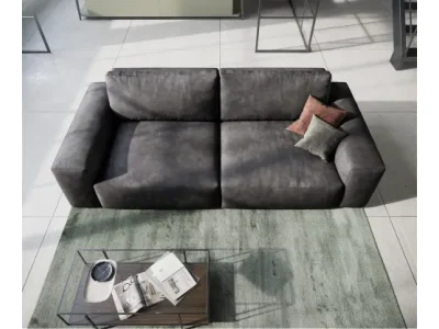 Detail produktu DELIFE Veľká pohovka Lanzo 230x95 cm imitácia kože vintage antracitová