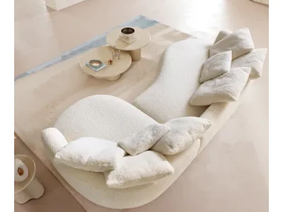 Detail produktu DELIFE Veľká pohovka Edina 330×170 cm barančekový poťah béžová