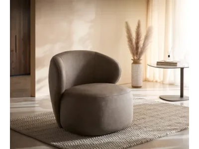 DELIFE Lounge kreslo Pulo 80x80 cm mikrovlákno taupe vintage