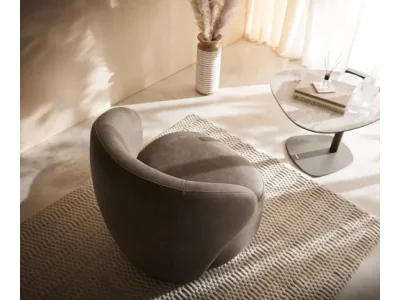 Detail produktu DELIFE Lounge kreslo Pulo 80x80 cm mikrovlákno taupe vintage