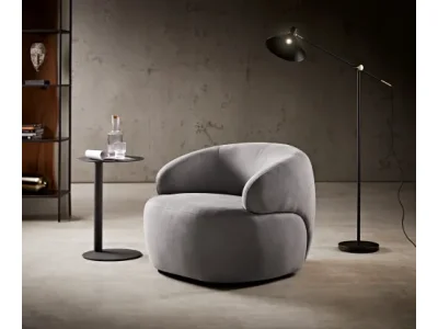 DELIFE Lounge kreslo Nova 88x88 cm mikrovlákno sivá