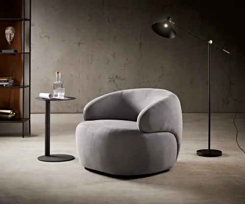 DELIFE Lounge kreslo Nova 88x88 cm mikrovlákno sivá