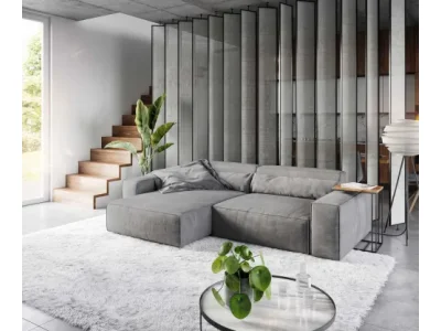 DELIFE Rohová pohovka Sirpio XL 270x170 cm mikrovlákno taupe variabilné ležadlo