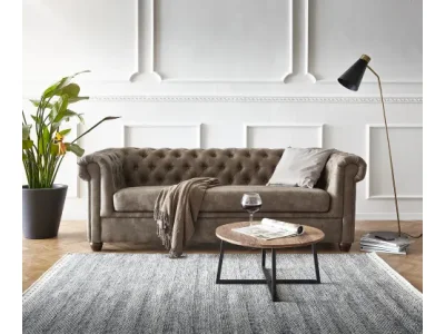 Detail produktu DELIFE Pohovka Chesterfield 3-miestna 200x88 cm vintage taupe pohovka