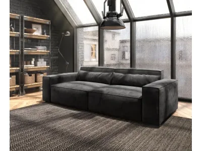 Detail produktu DELIFE Veľká pohovka Sirpio 230x95 cm mikrovlákno čierna