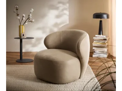 DELIFE Lounge kreslo Pulo 80x80 cm mikrovlákno béžová vintage