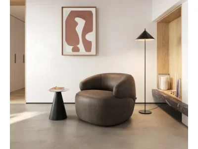 DELIFE Lounge kreslo Nova 88x88 cm mikrovlákno taupe vintage