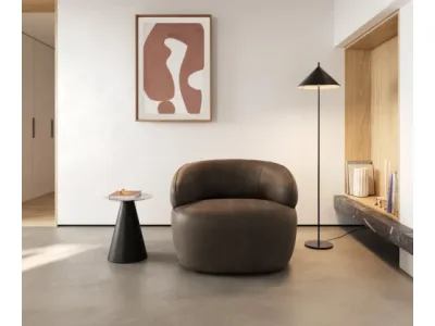 Detail produktu DELIFE Lounge kreslo Nova 88x88 cm mikrovlákno taupe vintage