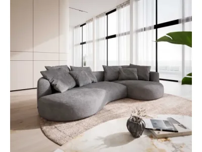 DELIFE Pohovka Edina 330x170 cm mikrovlákno sivá