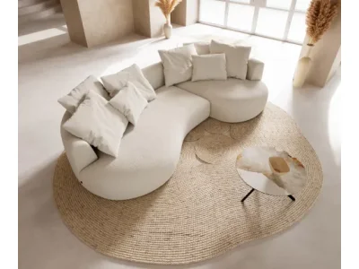 Detail produktu DELIFE Pohovka Edina 330x170 cm bouclé bielo-krémová