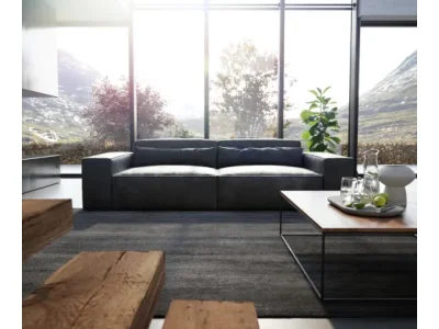 Detail produktu DELIFE Veľká pohovka Sirpio XL 270x130 cm imitácia kože vintage antracitová