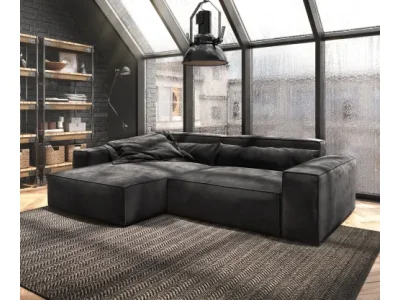 DELIFE Rohová pohovka Sirpio XL 270x170 cm mikrovlákno čierna variabilné ležadlo