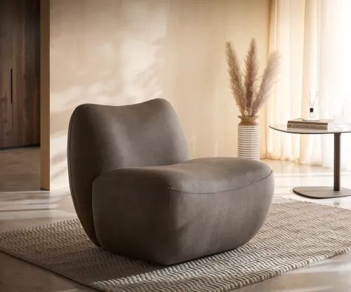 DELIFE Lounge kreslo Zena 75x85 cm taupe vintage