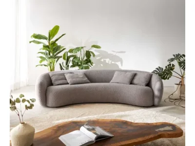 Detail produktu DELIFE Pohovka Larna 260x120 cm bouclé strieborno-sivá